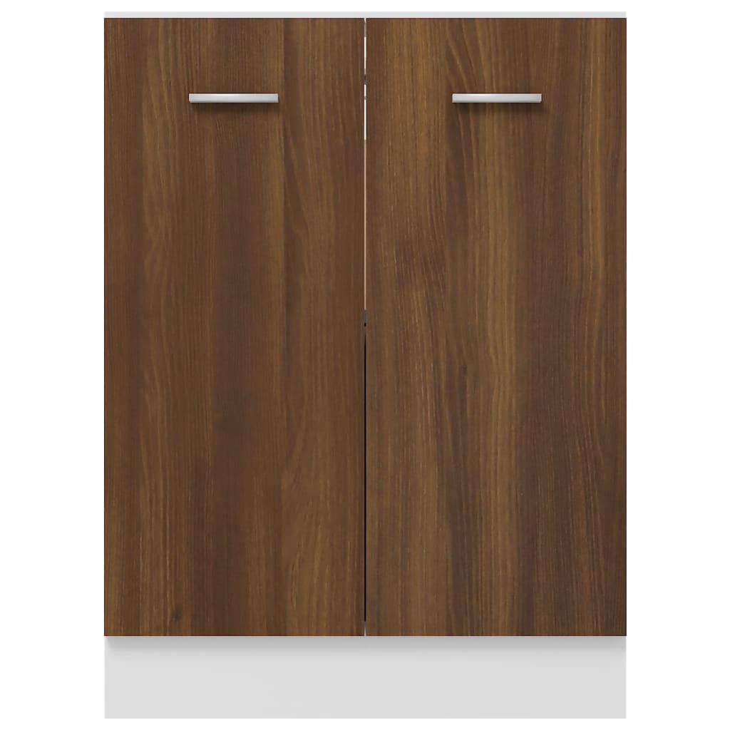 Dulap inferior vidaXL, 60x46x81.5 cm, lemn prelucrat, stejar maro