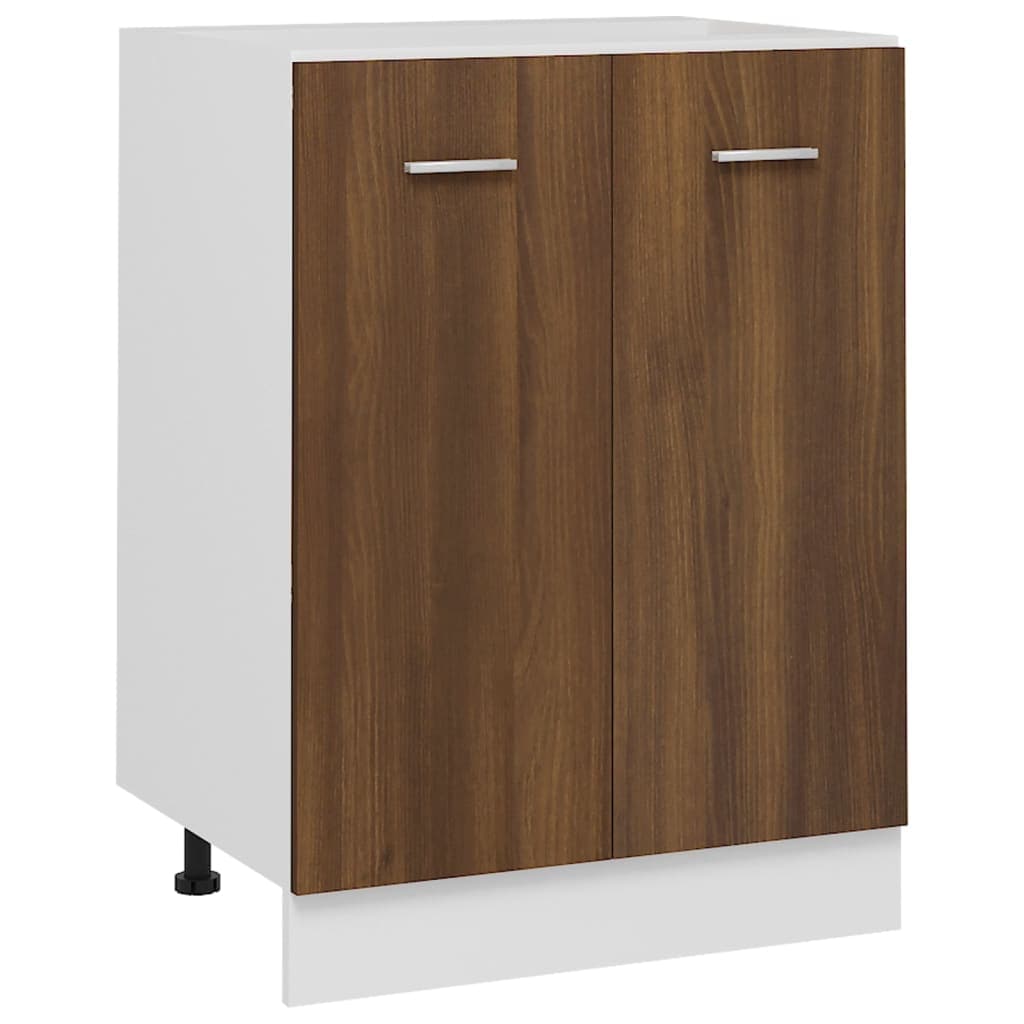 Dulap inferior vidaXL, 60x46x81.5 cm, lemn prelucrat, stejar maro