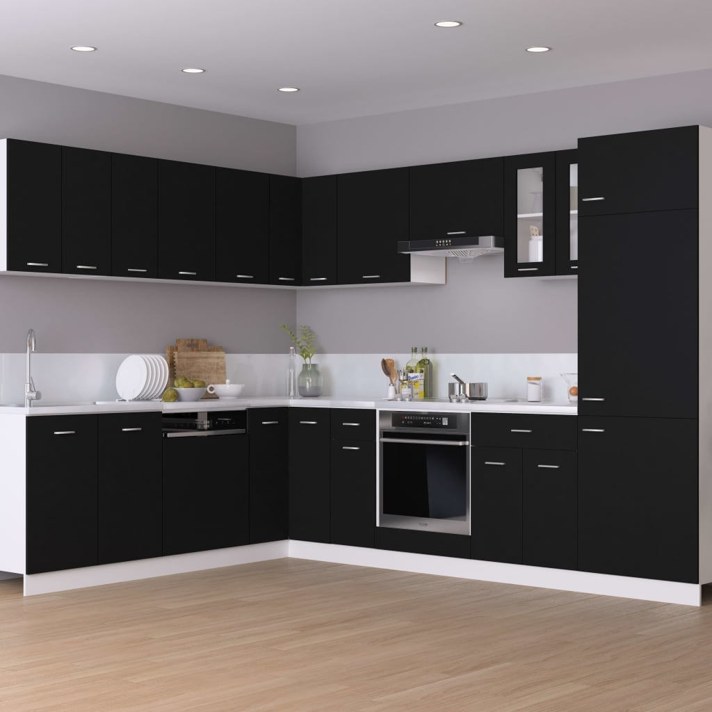 Dulap de frigider, lemn prelucrat, 60x57x207 cm, negru