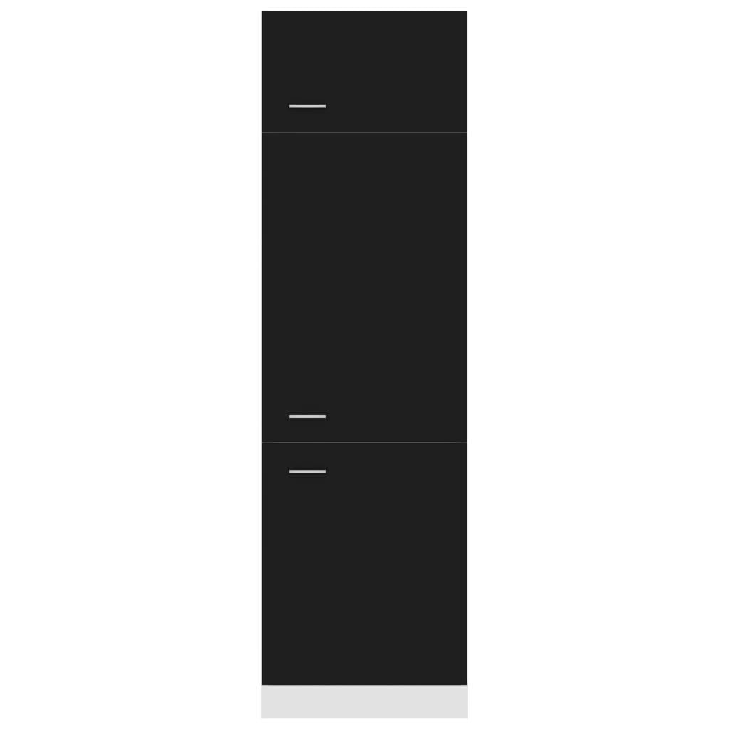 Dulap de frigider, lemn prelucrat, 60x57x207 cm, negru