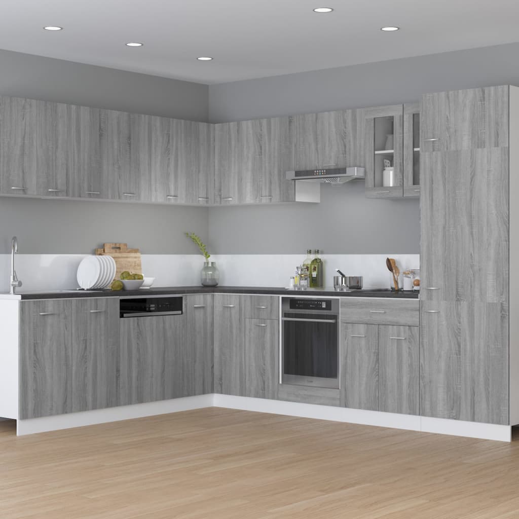 Dulap pentru cuptor, lemn compozit, 60x46x81.5 cm, gri sonoma