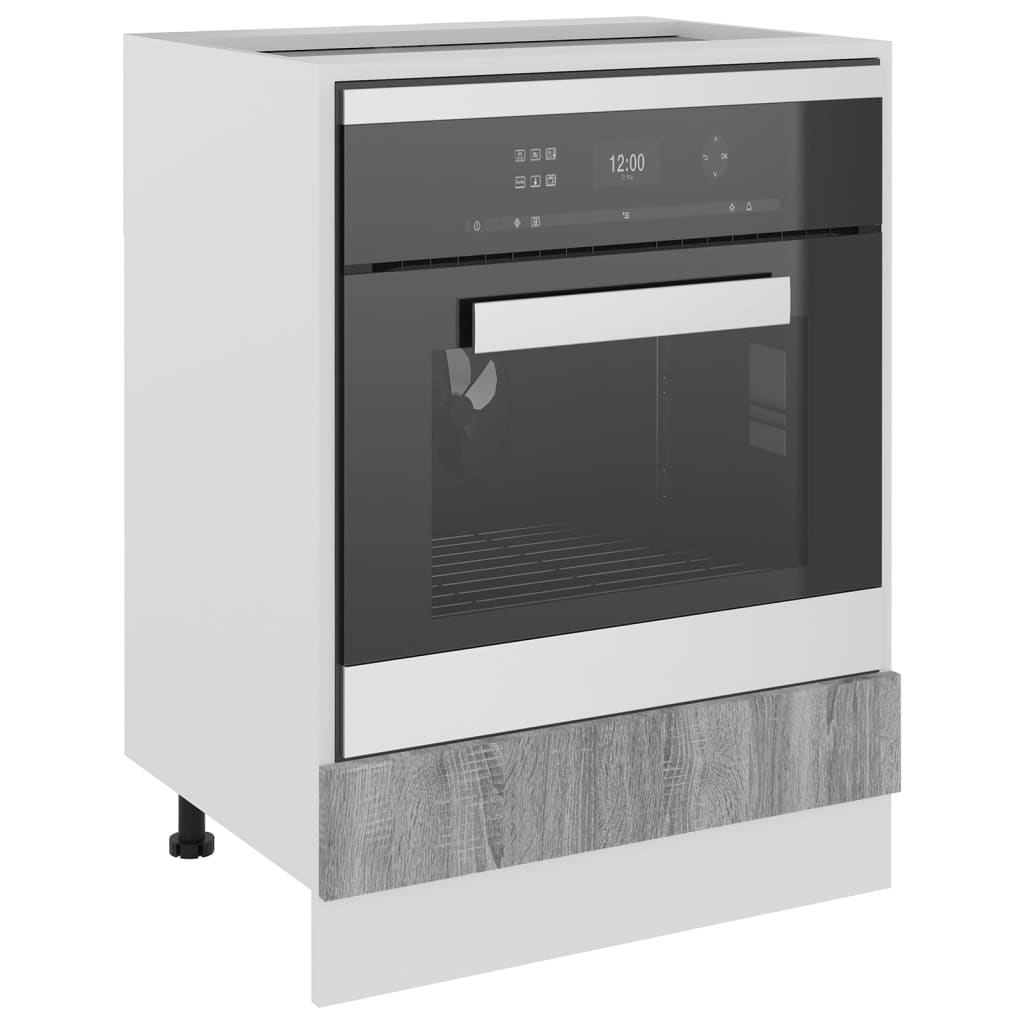 Dulap pentru cuptor, lemn compozit, 60x46x81.5 cm, gri sonoma
