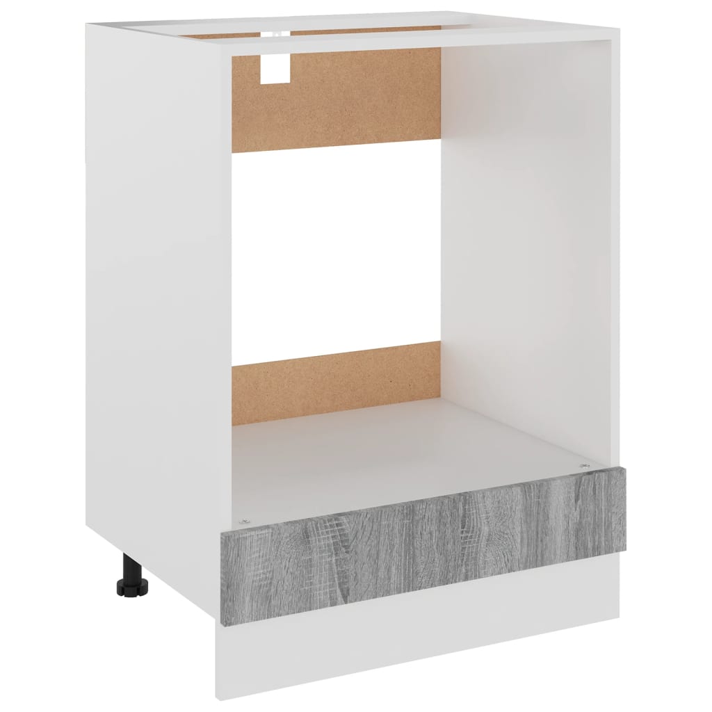 Dulap pentru cuptor, lemn compozit, 60x46x81.5 cm, gri sonoma