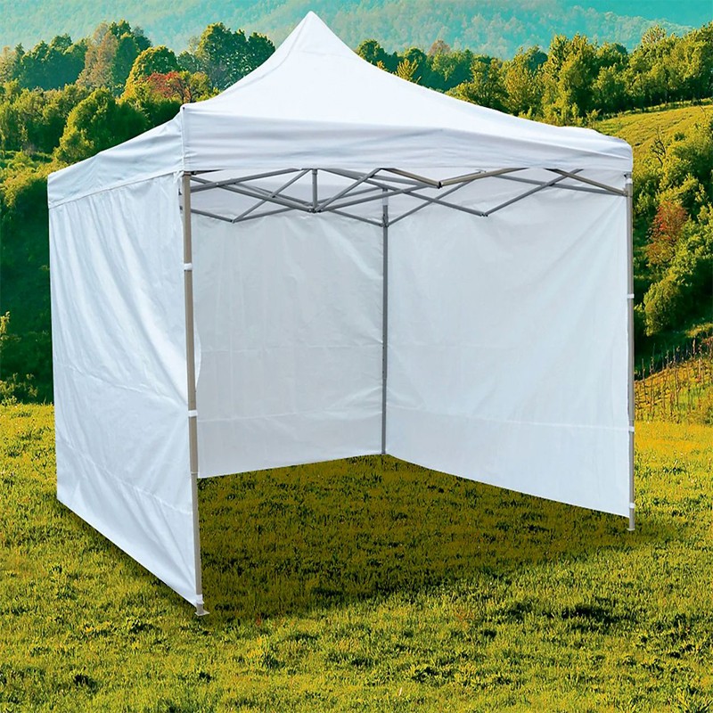 Cort de gradina quick tent PROCART, 3 pereti laterali, 3x3x3 m, inaltime reglabila, montare usoara, cadru otel, alb