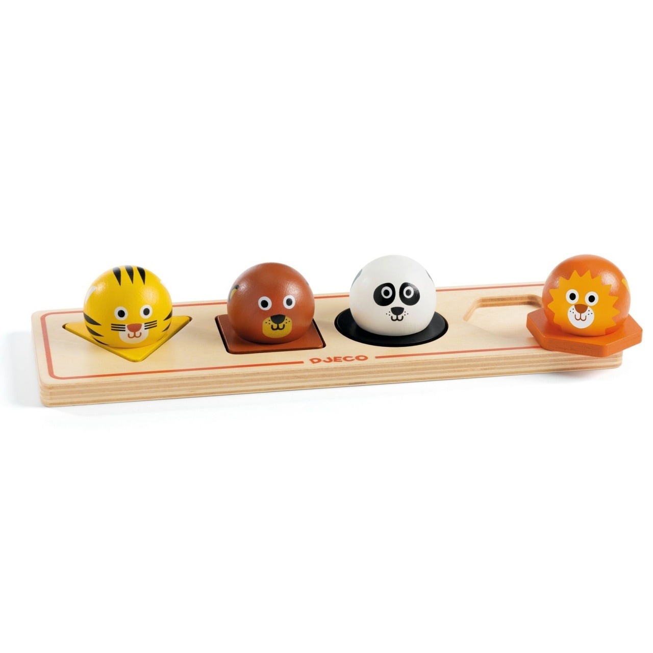 Puzzle din lemn, Animale salbatice, Djeco, 4 piese