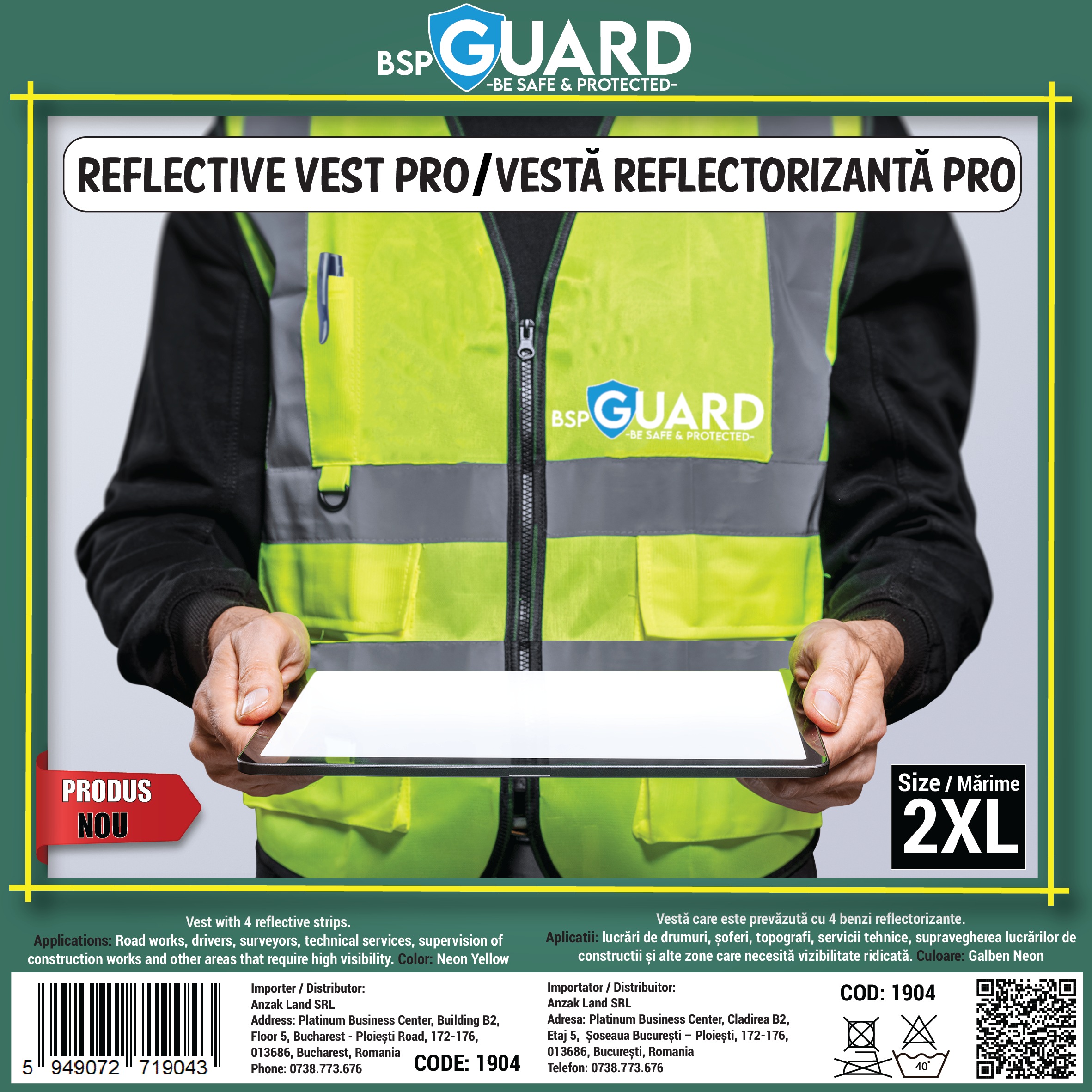 Vesta Reflectorizanta - Model Pro - BSP Guard - 2XL