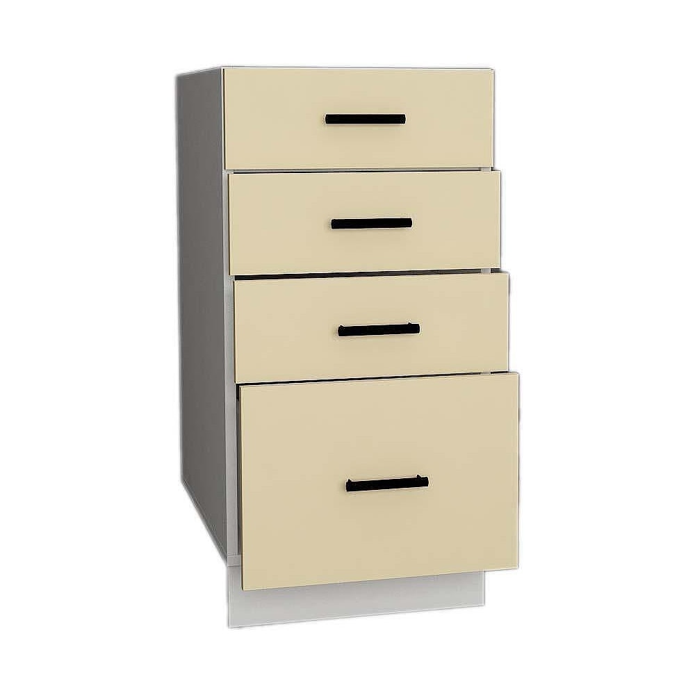 Corp inferior de bucatarie cu 4 sertare Sani Glamur, 40x48x82 cm, Bej Lucios