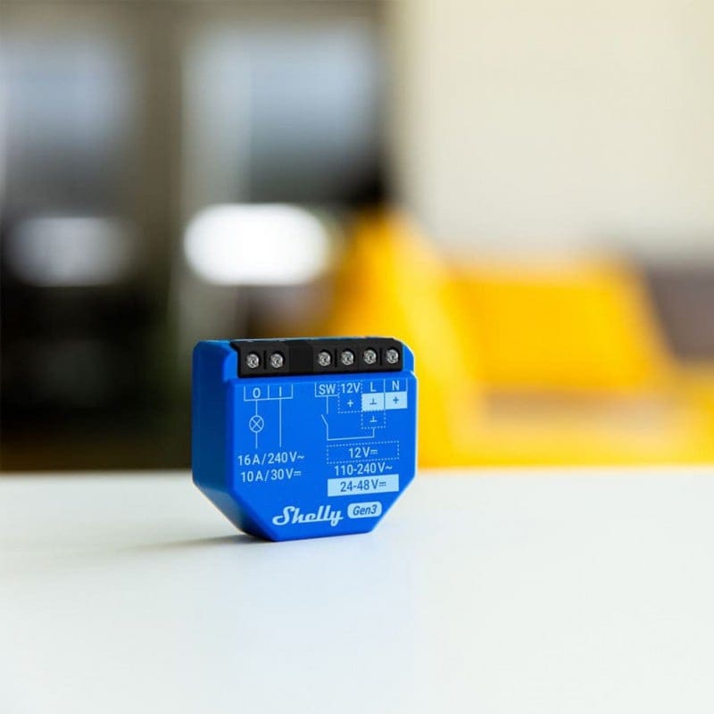 Releu inteligent Shelly 1 GEN3, 1 canal, 16A, WiFi, contact uscat