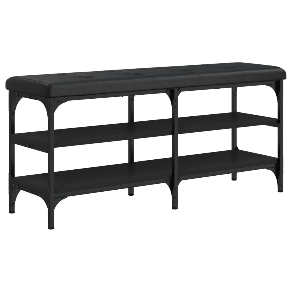 Pantofar VIDAXL, lemn prelucrat, 102x32x47 cm, negru