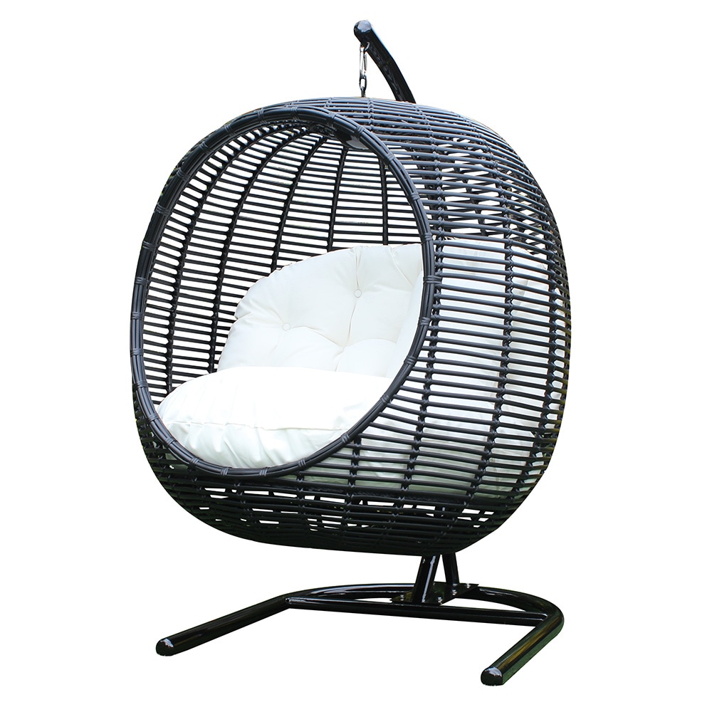 Leagan gradina/terasa COSTA, 125 x 110 x 185 cm, negru-crem