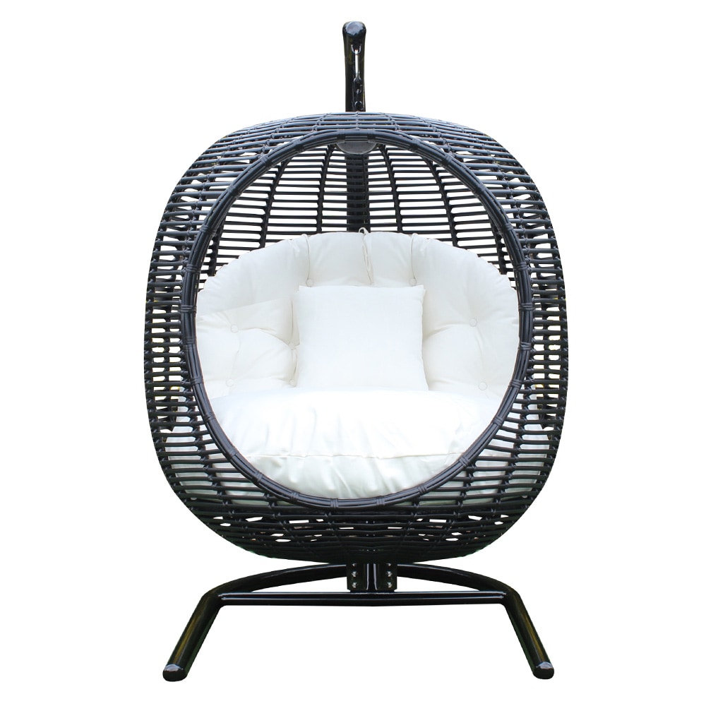 Leagan gradina/terasa COSTA, 125 x 110 x 185 cm, negru-crem