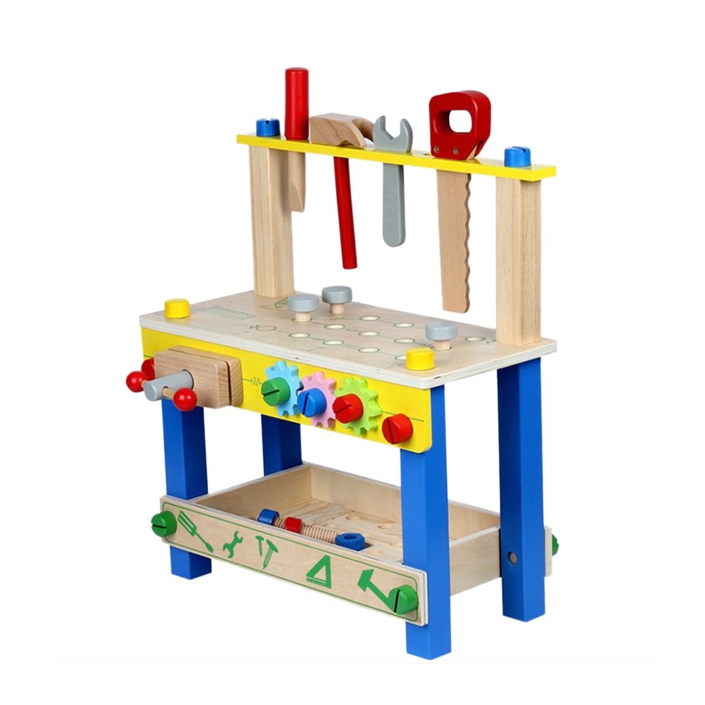 Atelier cu banc de lucru pentru copii PROCART, 40 piese din lemn, 41x36x16 cm