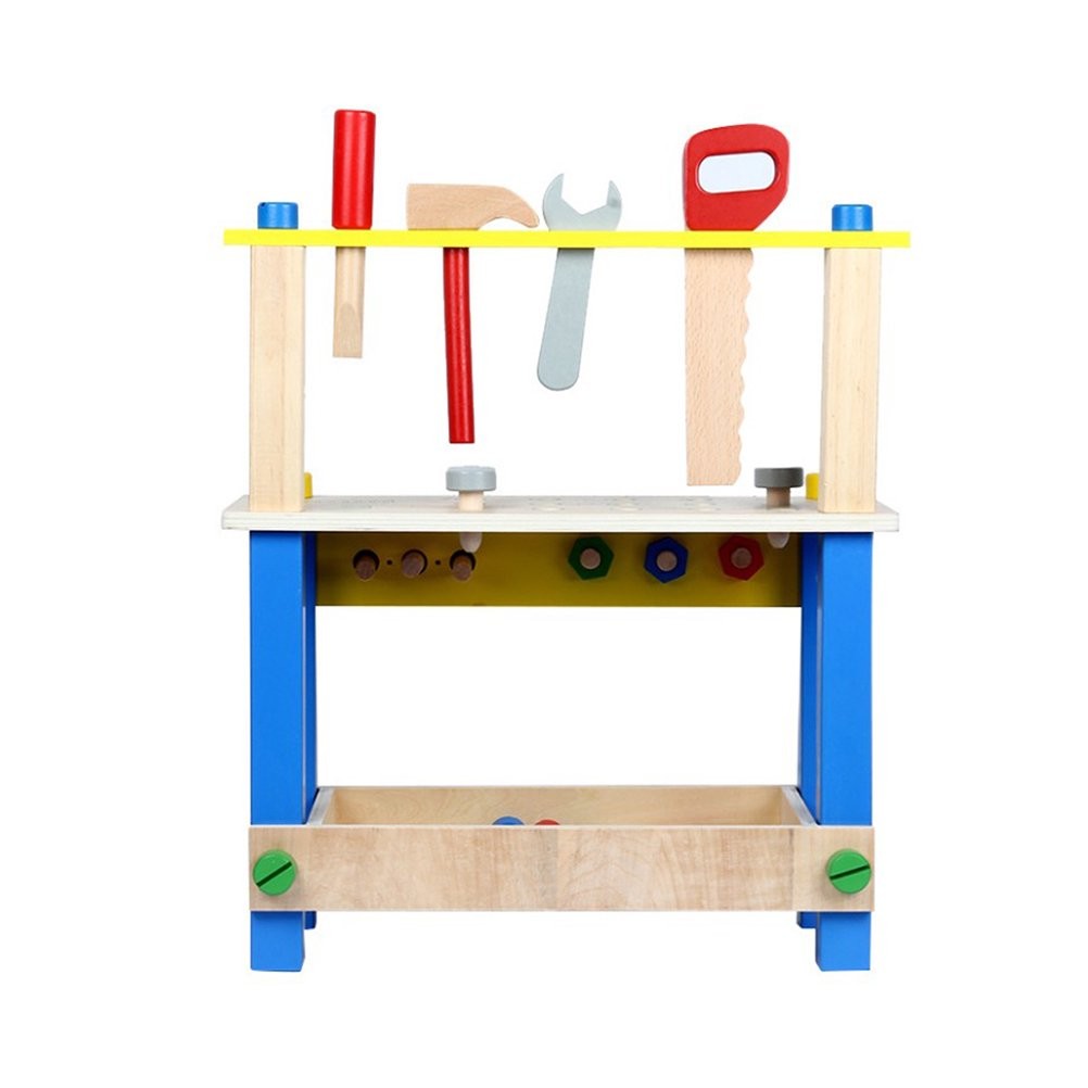 Atelier cu banc de lucru pentru copii PROCART, 40 piese din lemn, 41x36x16 cm