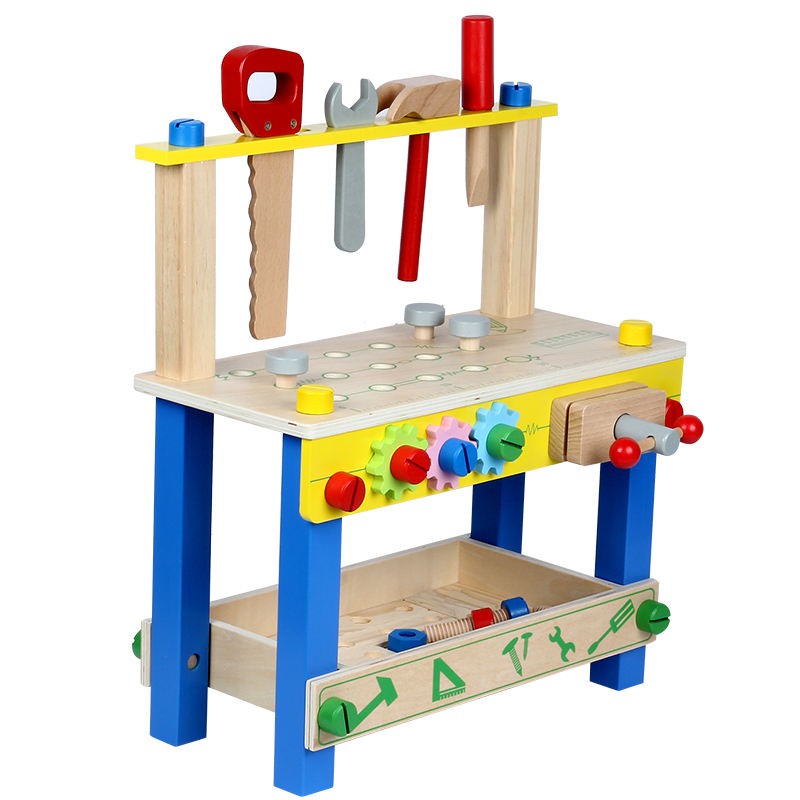 Atelier cu banc de lucru pentru copii PROCART, 40 piese din lemn, 41x36x16 cm