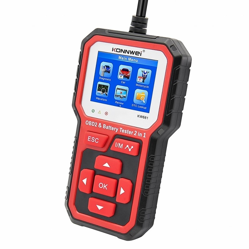 Diagnoza si tester baterie auto Konnwei KW681, 6V/12V, Bluetooth 5.0, compatibil Android si iOS