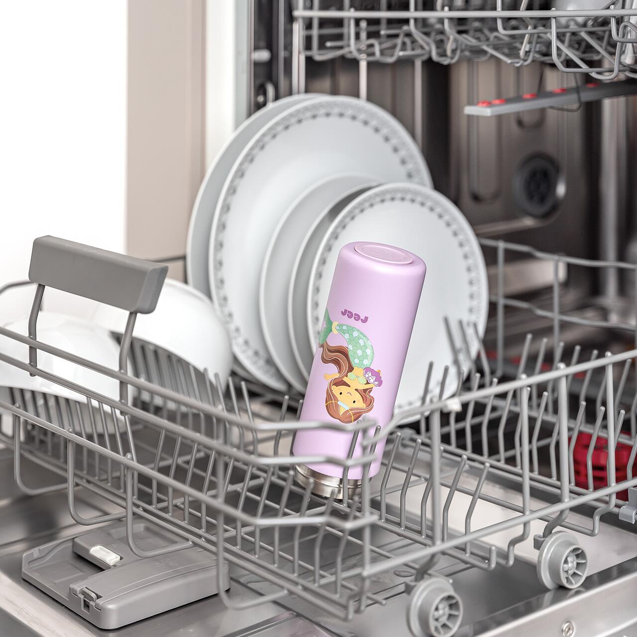Sticla de baut Reer, Cu pai din silicon, Pentru copii, Din otel inoxidabil, 350 ml, violet