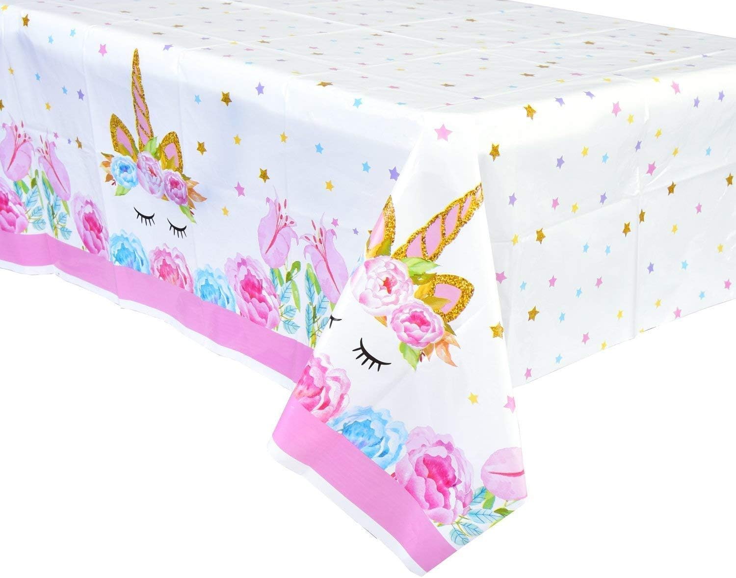 Set de baloane si accesorii petrecere aniversara, Simply Joy, 164 Piese, Tematica Unicorn, Baloane, Banner Happy Birthday, Decor pentru tort, Vesela, Roz