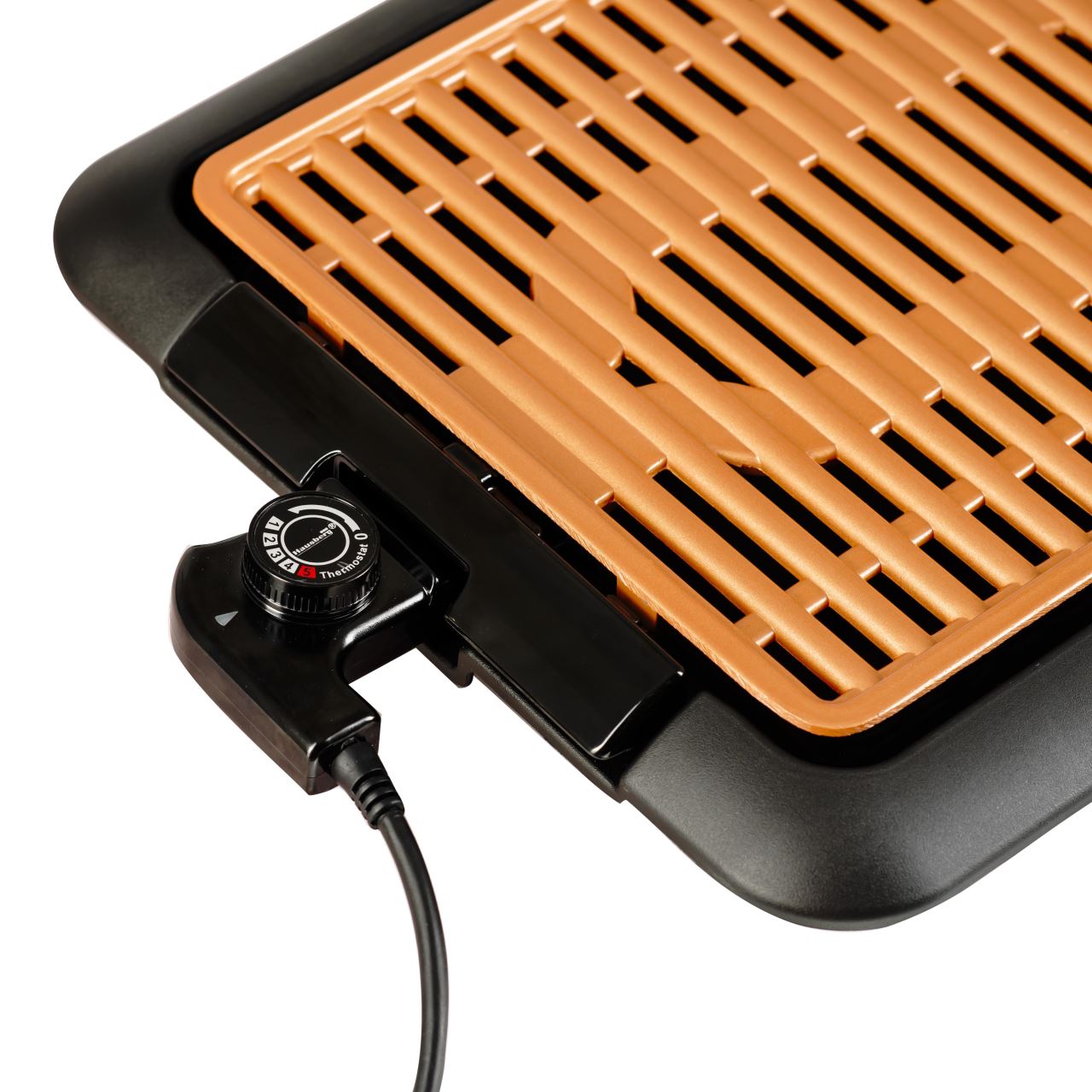 Gratar electric Hausberg HB-536, suprafata neaderenta, detasabila, maro