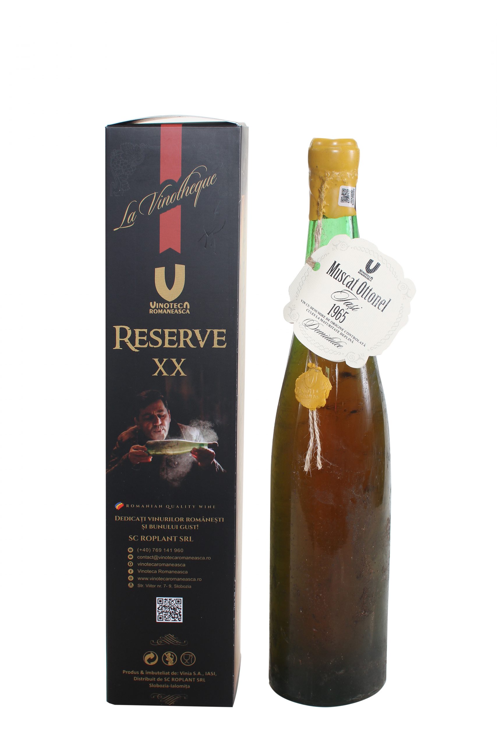 Vin alb demidulce Vinia Muscat Ottonel, 0.75L