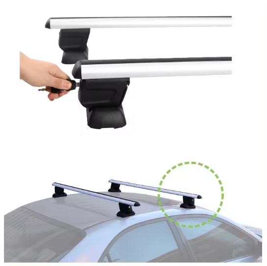 Set 2 bare portbagaj, pentru Fiat Doblo 1 2001 - 2010, aluminiu, K90