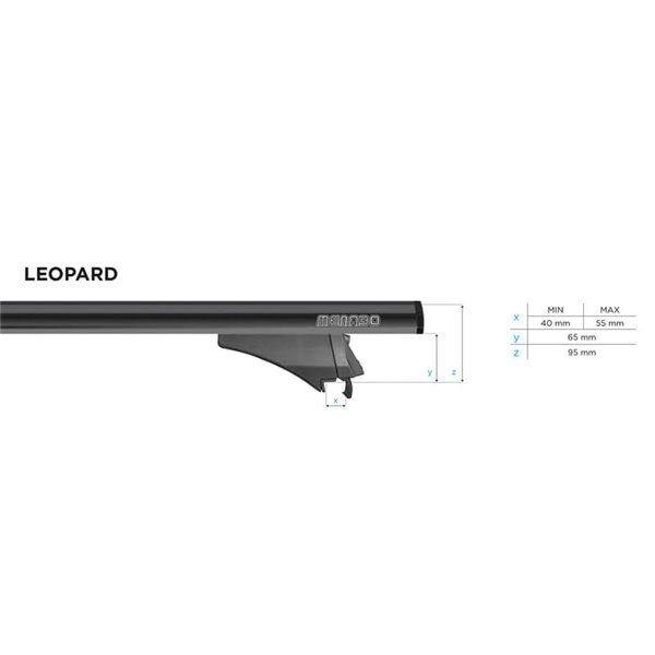 Bare transversale Menabo Leopard Black XL pentru Mitsubishi Outlander 2012+