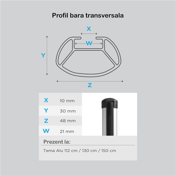 Bare transversale Menabo Tema Aluminiu pentru Daihatsu Sirion (M300), 5 usi, model 2004-2011