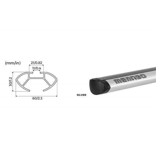 Bare transversale Menabo Delta Silver pentru Daihatsu Cuore, 5 usi, model 2007+