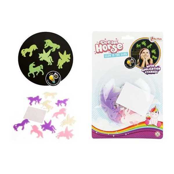 Set stickere Toi-Toys, Caluti si Unicorni Dream Horse, Fosforescente  