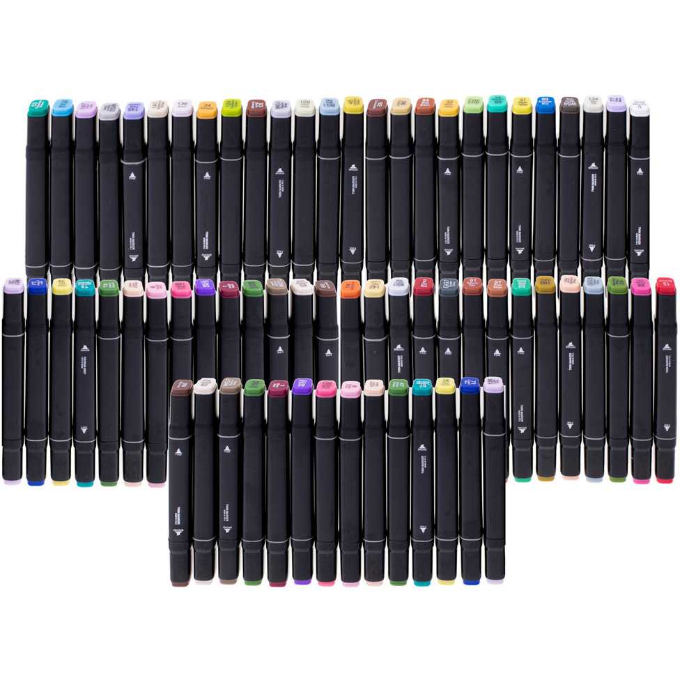Set markere Ikonka, Permanente, 48 buc, Cu doua varfuri, 14x11x17 cm