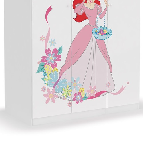 Sifonier copii Ariel, 3 usi, 135 x 52 x 200 cm, Roz