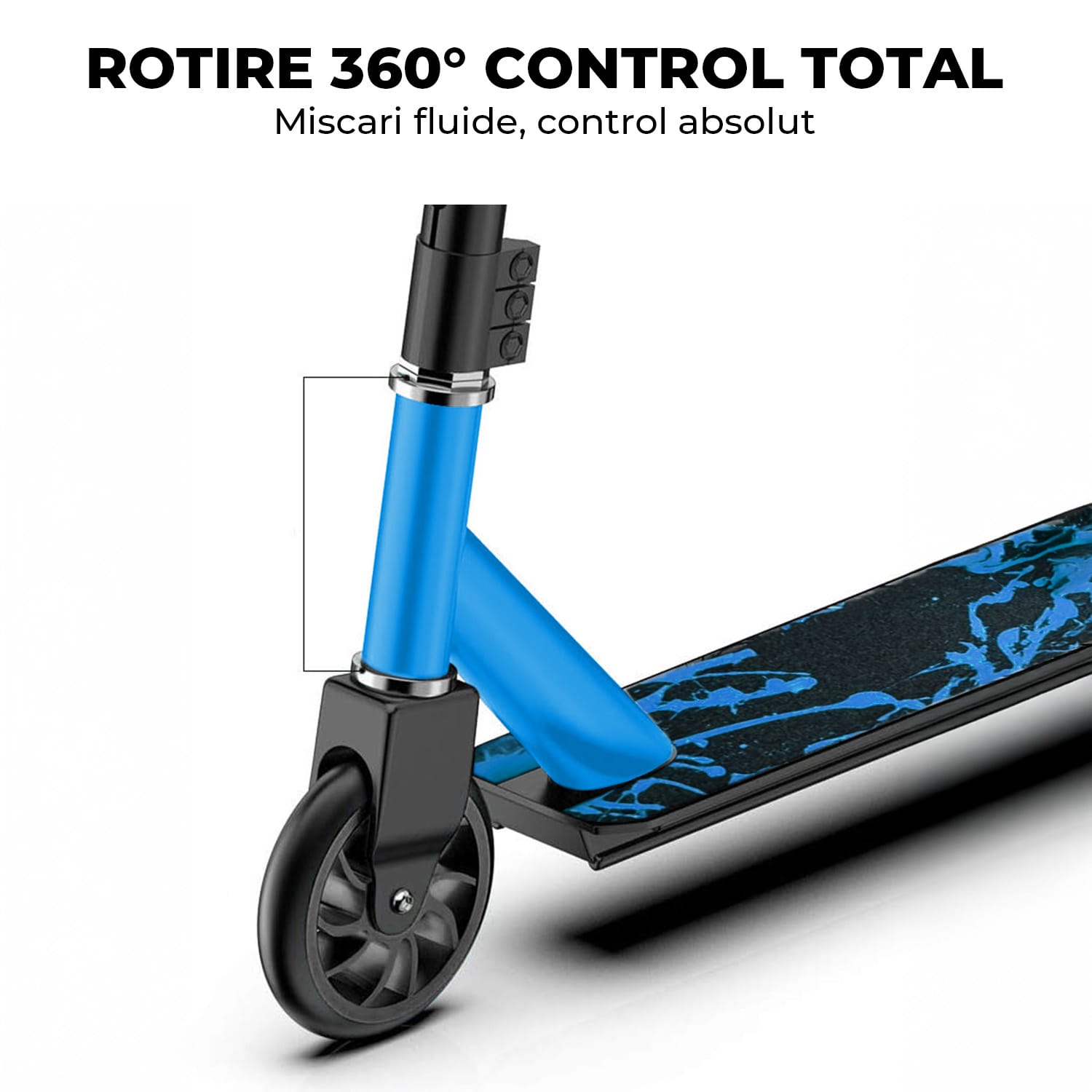 Trotineta Sport Elindor, Rotire 360, Roti Aluminiu, Albastru