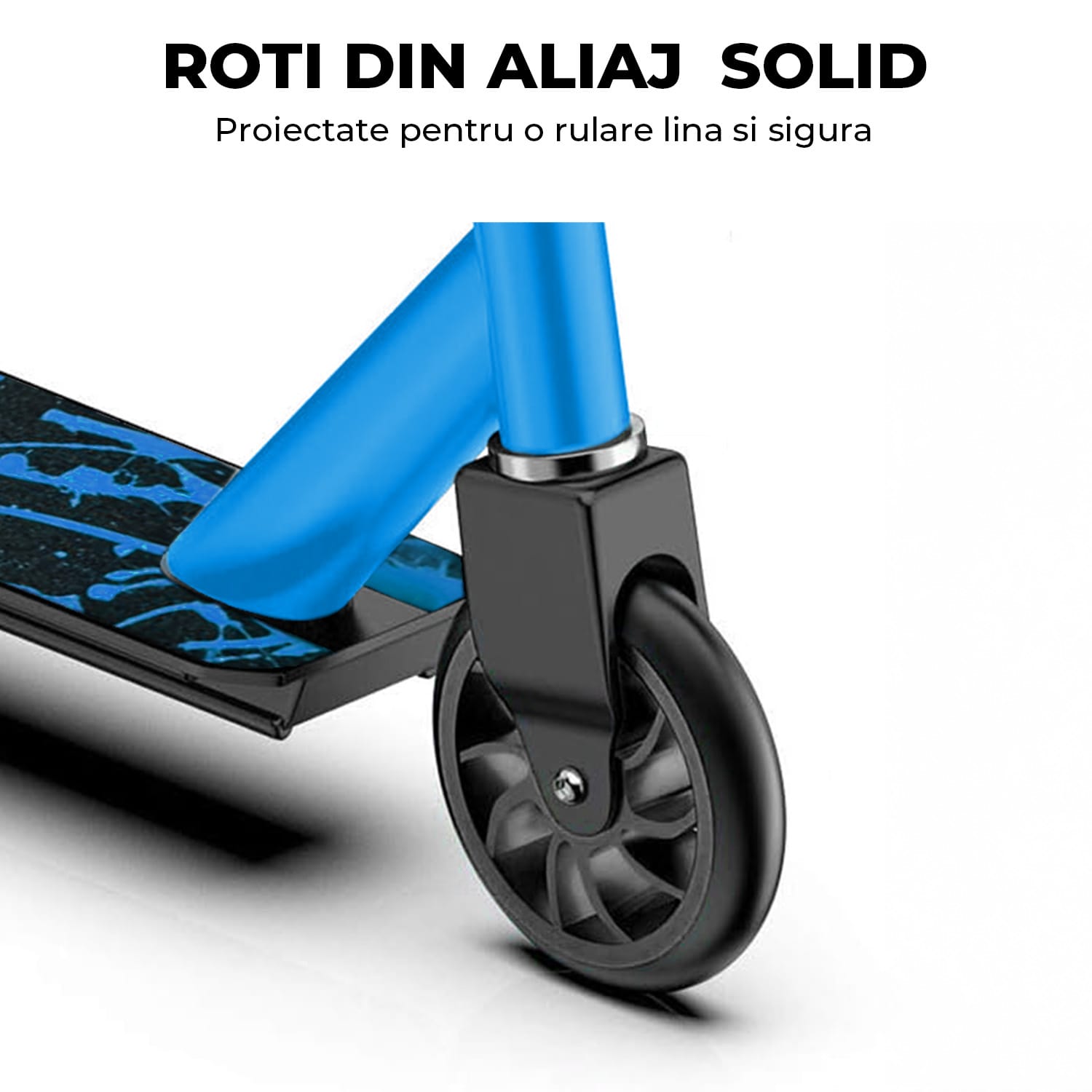Trotineta Sport Elindor, Rotire 360, Roti Aluminiu, Albastru