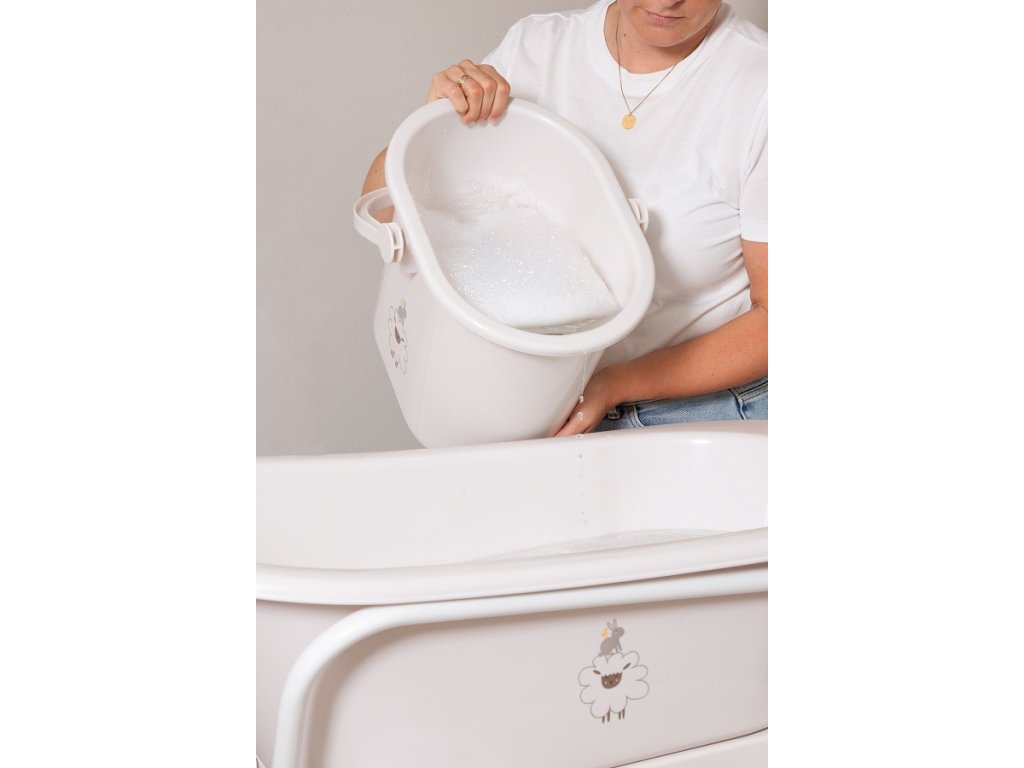 Galeata pentru scutece cu capac Bebe-Jou Tiny Sheep, 14l, bej deschis