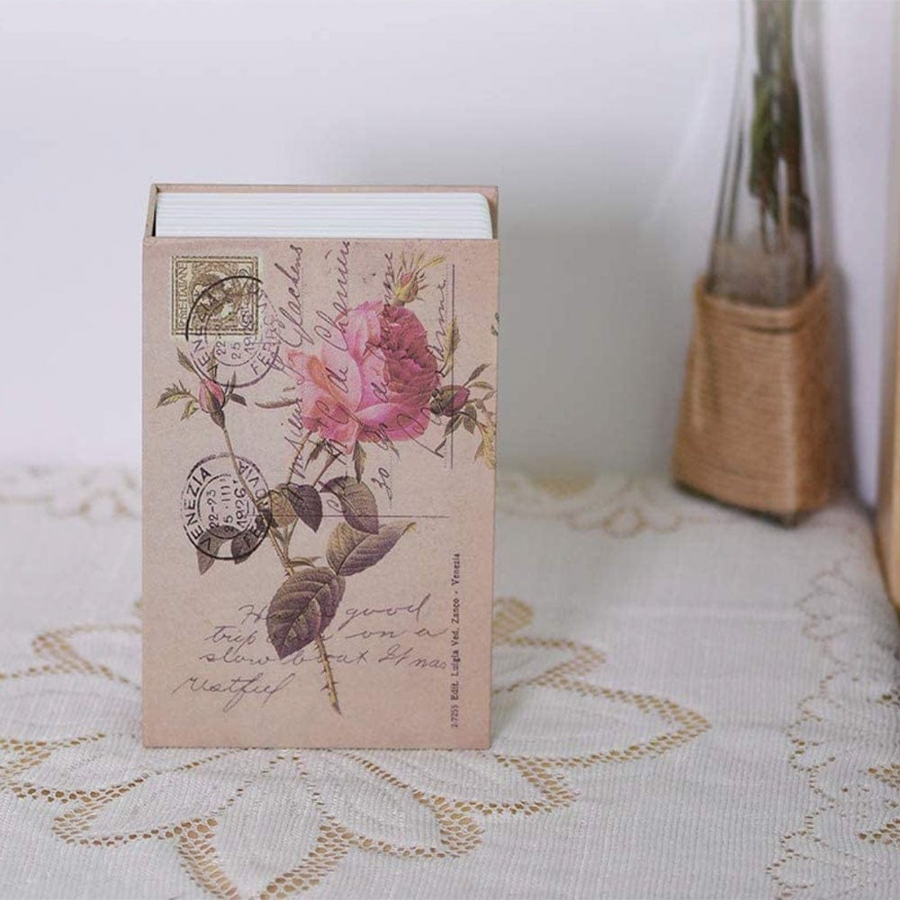 Seif secret tip carte Pufo cu cheie pentru blocare, model Rose of Love, 18 x 12 cm