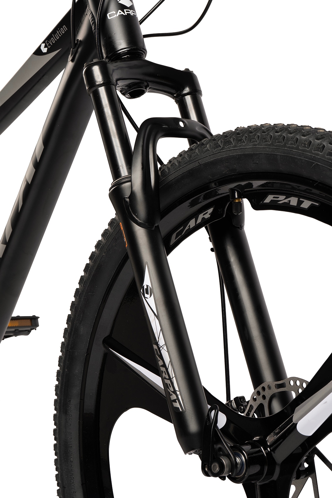 Bicicleta Mtb de munte Carpat Evo JSX26313, cadru din Aluminiu cu cabluri integrate, echipare Shimano, roata 26 inch din magneziu, frana disc, 21 viteze, negru cu gri