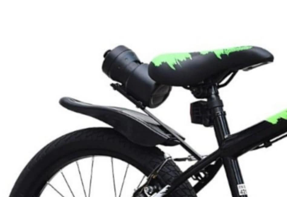 Bicicleta pentru copii NOVOKIDS Splend'Or Boom PRO Edition, Cu bidon pentru apa, Roti 20" inch, Cadru din otel, Roti ajutatoare detasabile, Ghidon reglabil, Verde cu Negru