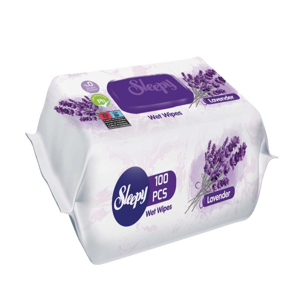 Servetele umede Sleepy, 100 bucati, aroma de Lavanda