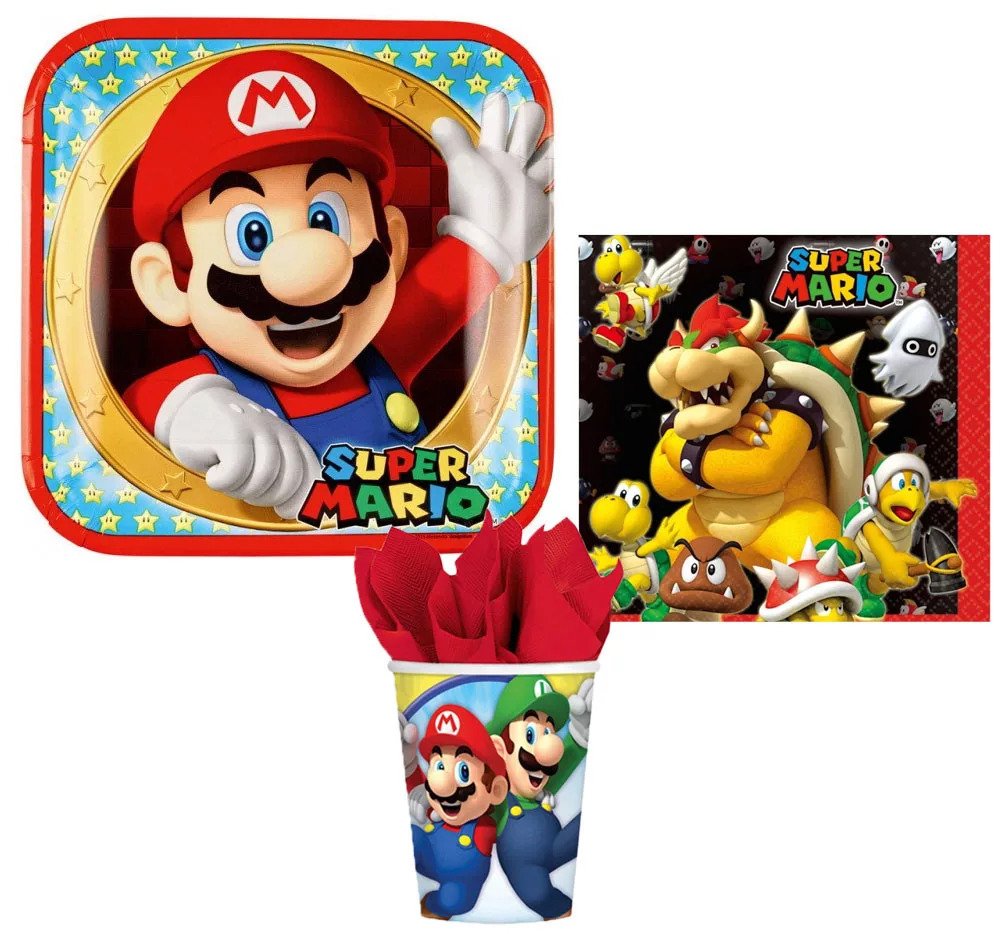 Set petrecere 36 piese, multicolor, Super Mario