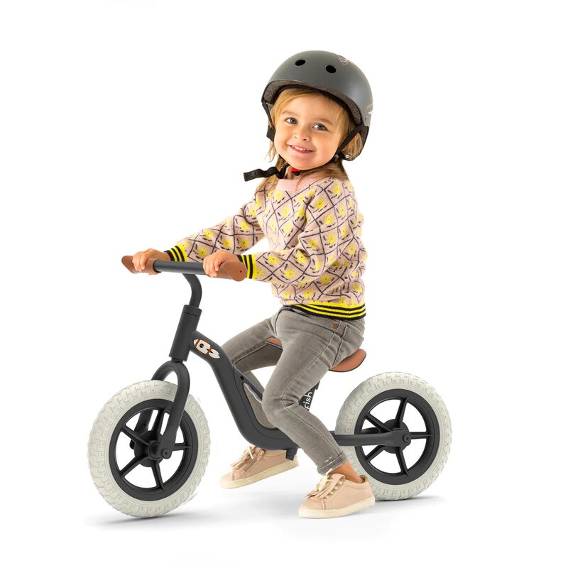 Bicicleta de echilibru Chillafish, Charlie, Usoara, Cu ghidon si sa reglabile, Greutate 2.5 Kg, Cu roti din spuma EVA, 10 inch, Pentru 18-48 luni, Black