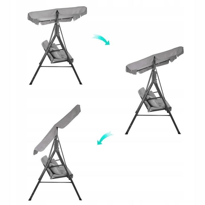 Balansoar gradina, 3 persoane, structura metal, 170 x 110 x 153 cm, gri