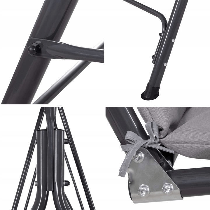 Balansoar gradina, 3 persoane, structura metal, 170 x 110 x 153 cm, gri