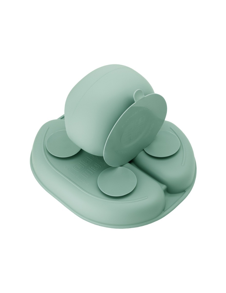 Set diversificare Momi Ami, Din silicon, Fara BPA, 6 piese, Verde