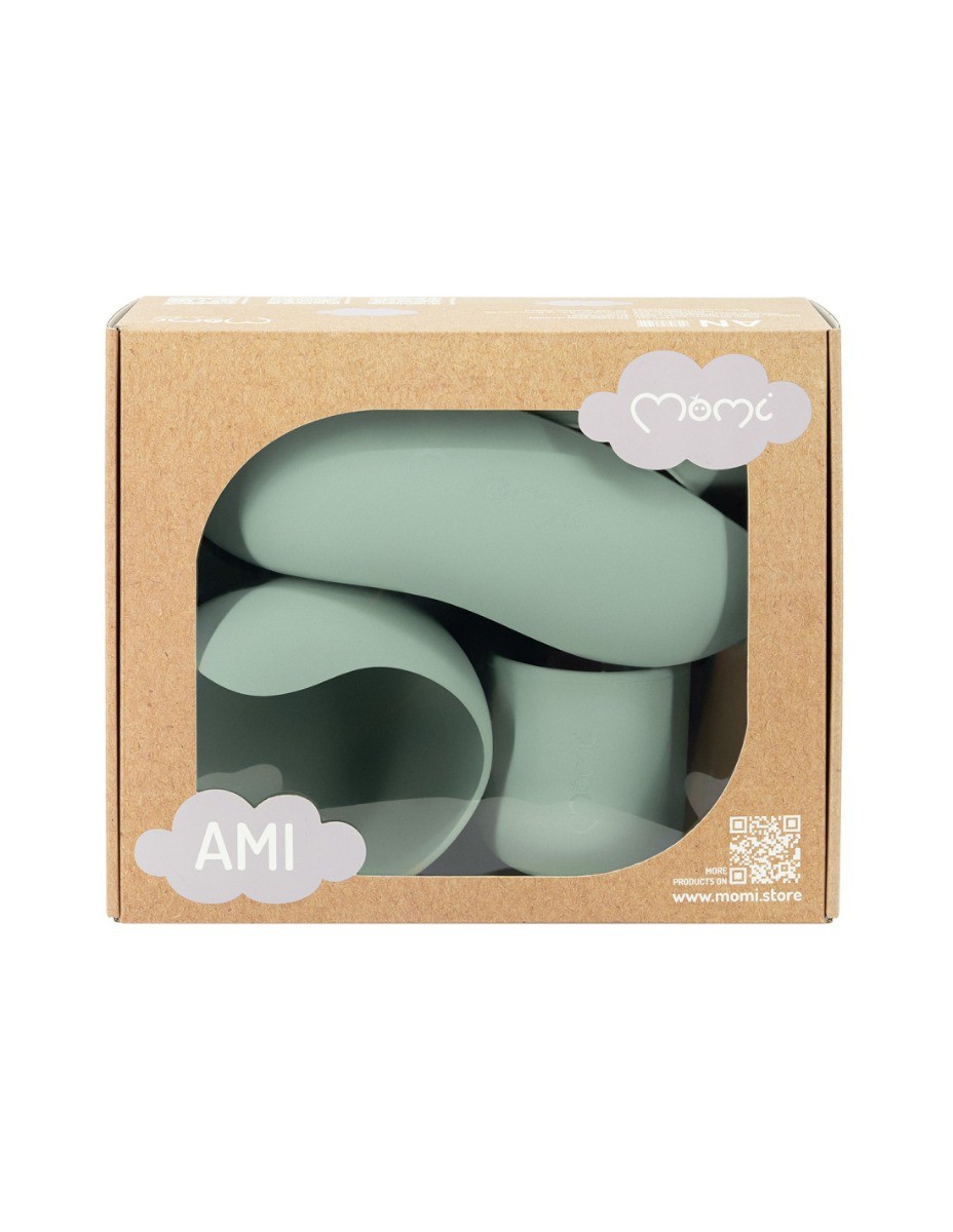 Set diversificare Momi Ami, Din silicon, Fara BPA, 6 piese, Verde