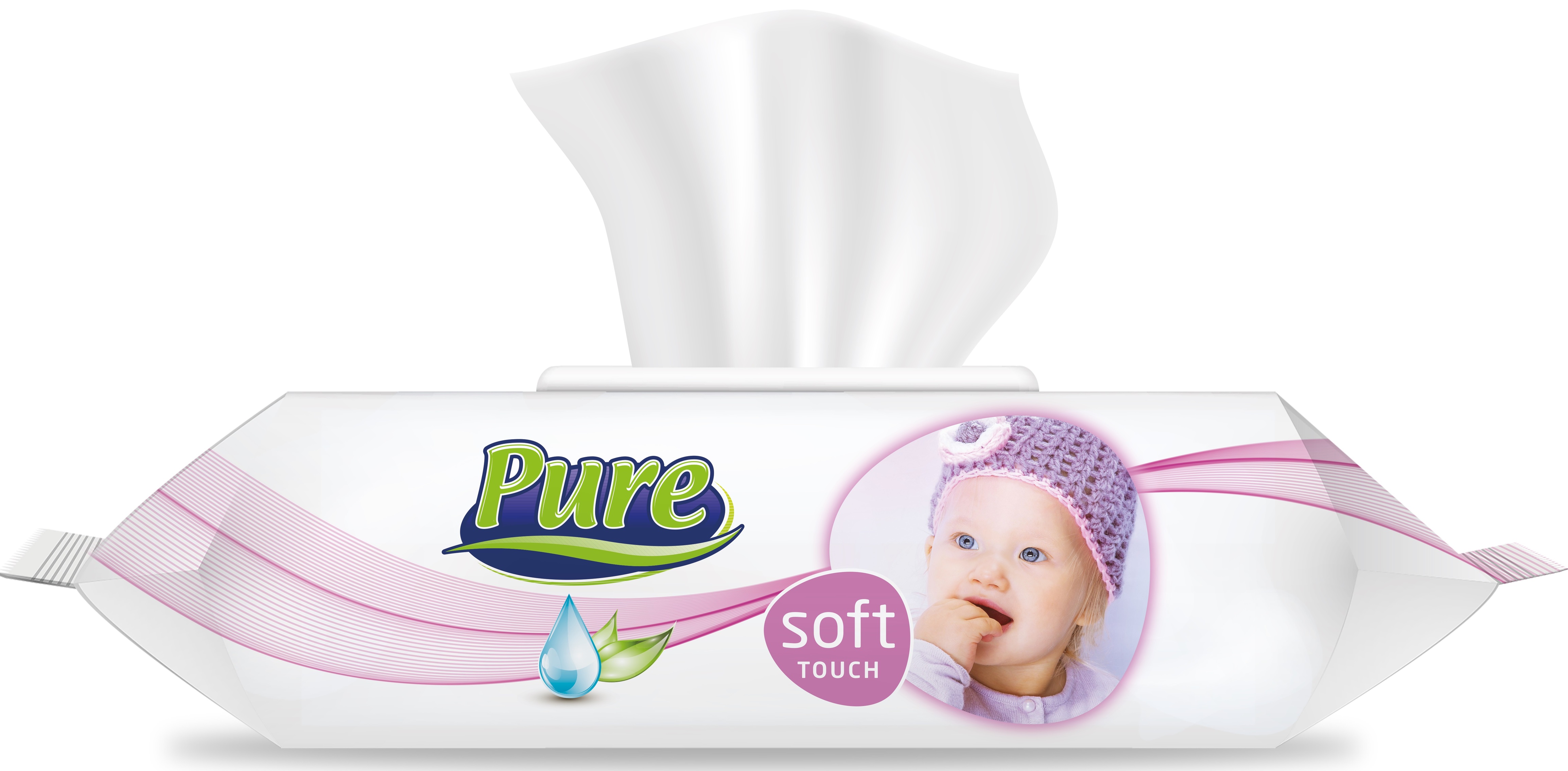 Servetele umede Pure Premium Soft touch mix, 120buc