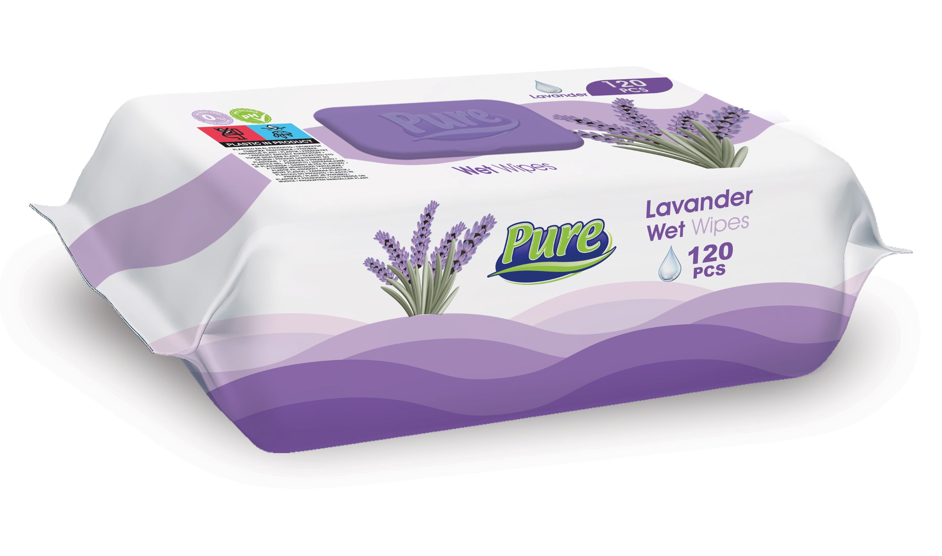 Servetele umede Pure, Lavanda, 120buc/pachet