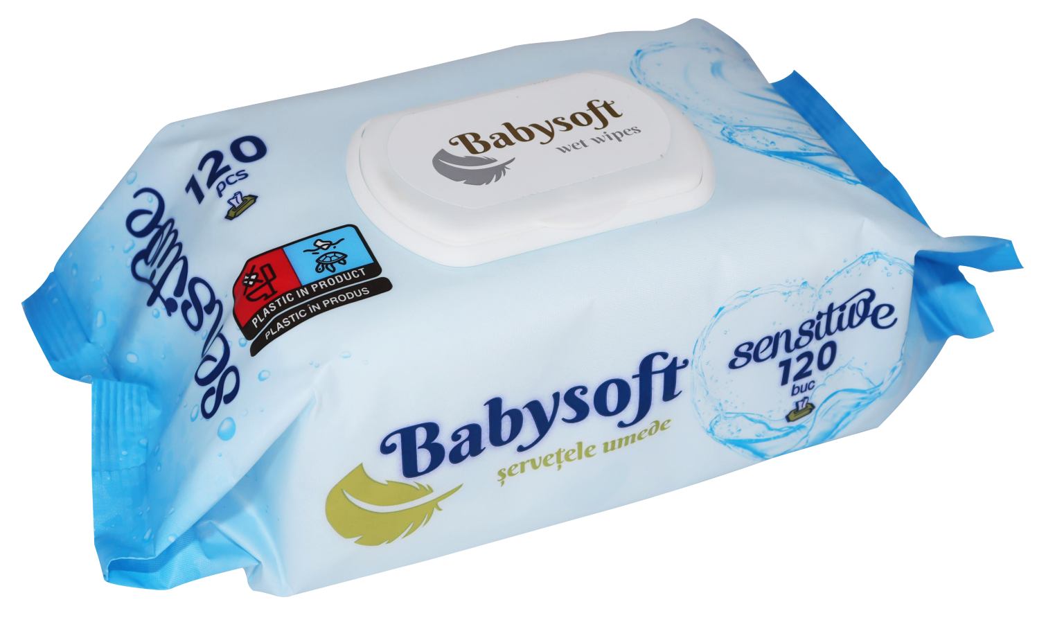 Servetele umede BabySoft Sensitive, 120buc/pachet 