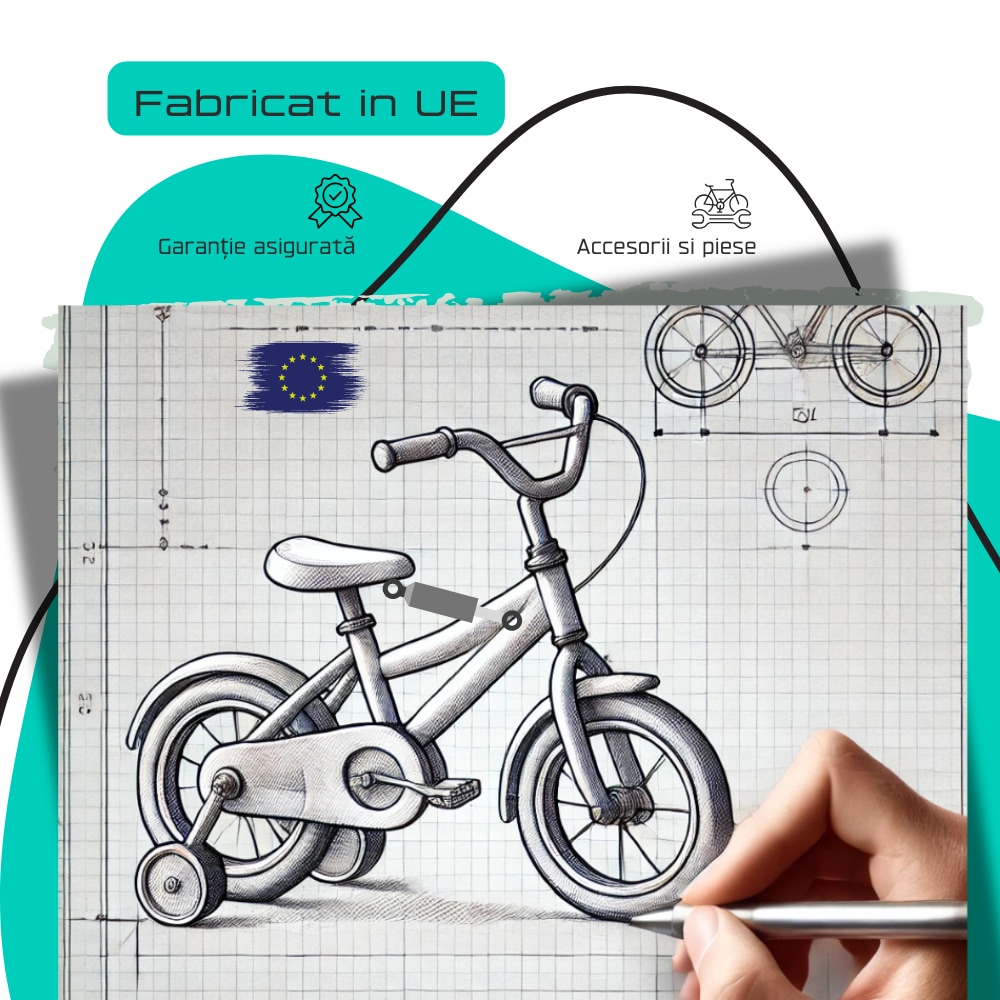 Bicicleta Copii DHS Unicorn, 16 inch, Roz/Albastru