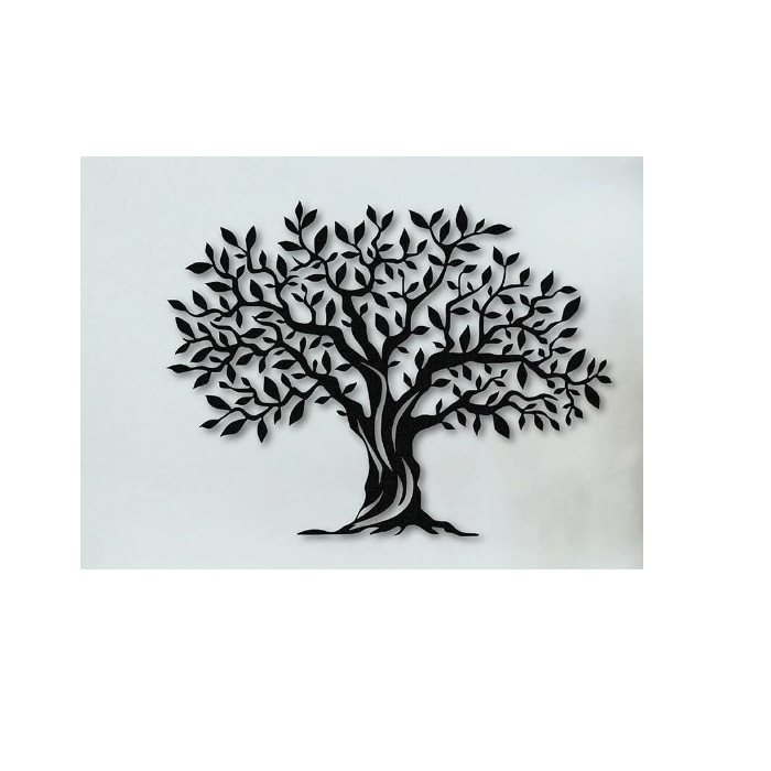 Panou metalic decorativ perete 3D, Deco Art Studio Casa, 69 x 52 cm, Copac, Negru