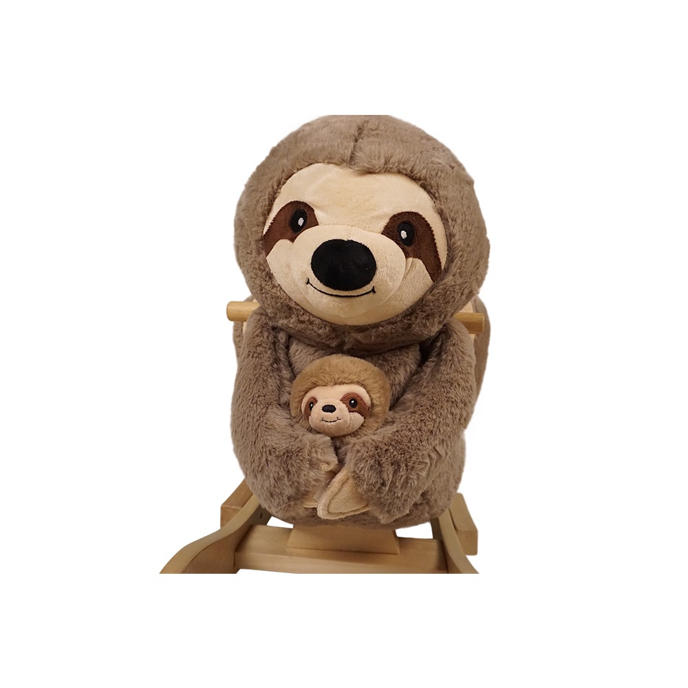Balansoar din lemn pentru copii Knorr Toys, include marioneta de mana din plus, 65x32x50 cm, pana la 30 kg, 18 Luni+, Lenesul Luis 