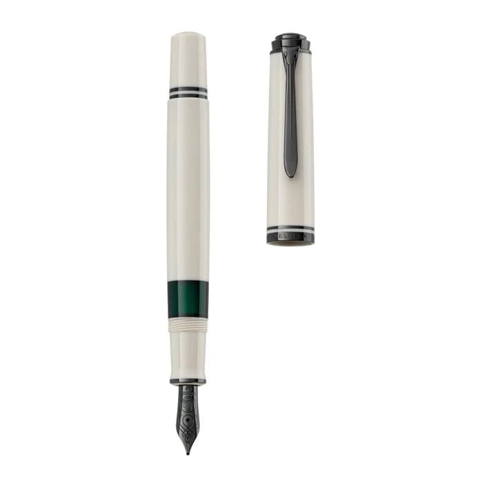 Stilou Pelikan, Souveran M670, Warm Grey, Penita M, Aur 14K, Accesorii placate negre, Corp gri, Cu cutie inclusa